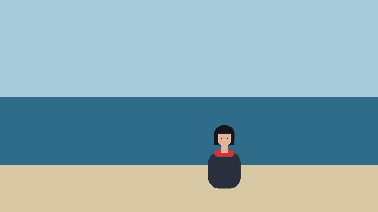 A wide beach shot with a small figure